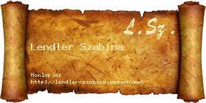 Lendler Szabina névjegykártya